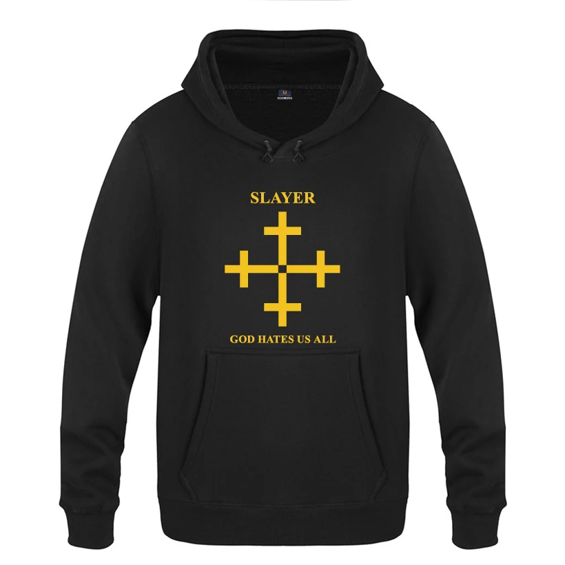 

God Hates Us All - Slayer Rock Band Hoodies Men 2018 Men's Pullover Fleece Hooded Sweatshirts