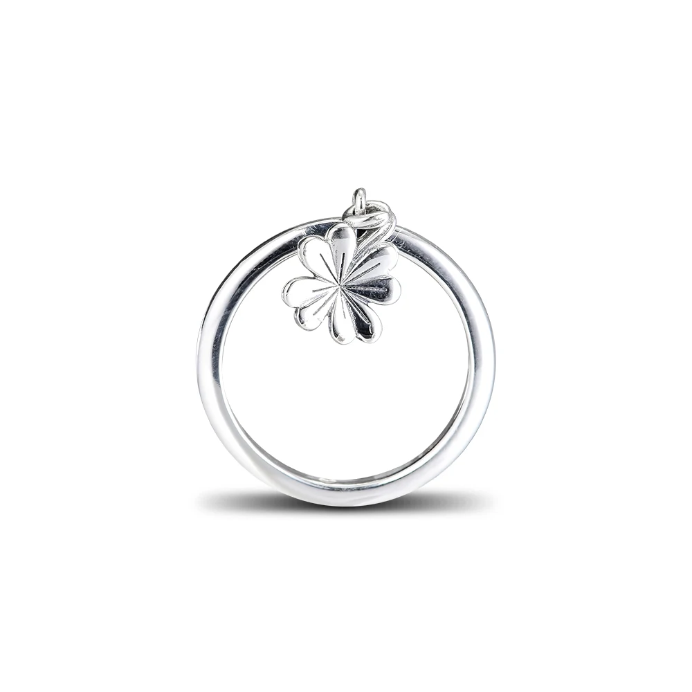 

Кольцо женское из серебра 925 пробы, с клевером