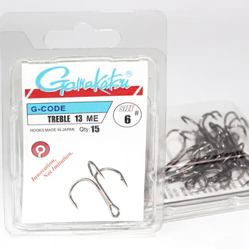 15 Pcs/lot 13ME Three hooks 1/2/4/6/8/10/12/# Black nickel Fishing Hook Treble Overturned Hooks Round Bend Treble Bass gamakatsu south bend fishing lures baitholder hooks 10 pack size 2