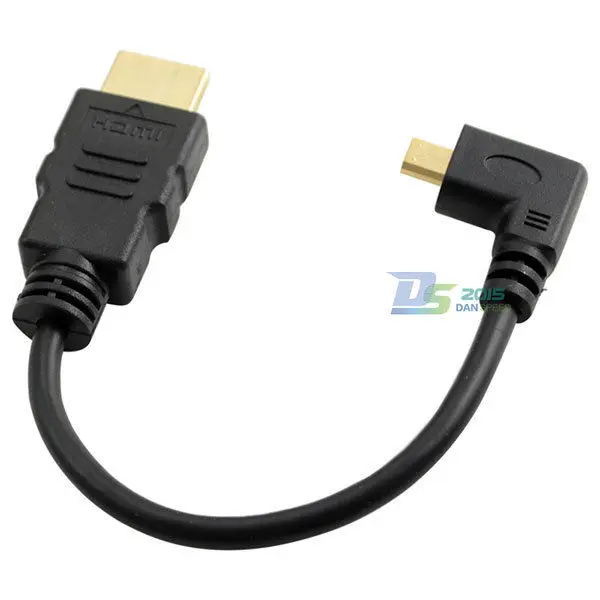 DANSPEED080P 6in HDMI мужчина к Micro D HDMI Мужской 90 градусов прямоугольный AV адаптер HDTV кабель