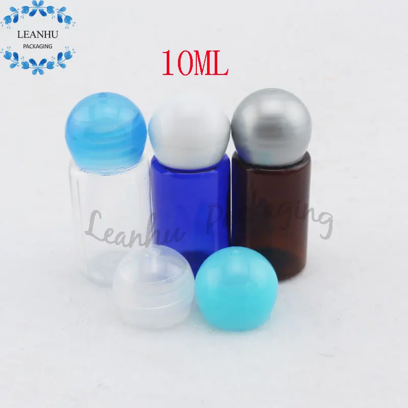 10ml Empty PET Plastic Ball Cap Bottles, 10CC Mini Sample Container