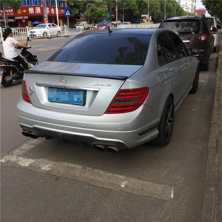 Для Mercedes Benz W204 спойлер 2008-15 C180/C200/C230 c-класс спойлер высокое качество углеродное волокно заднее крыло автомобиля Цвет задний спойлер