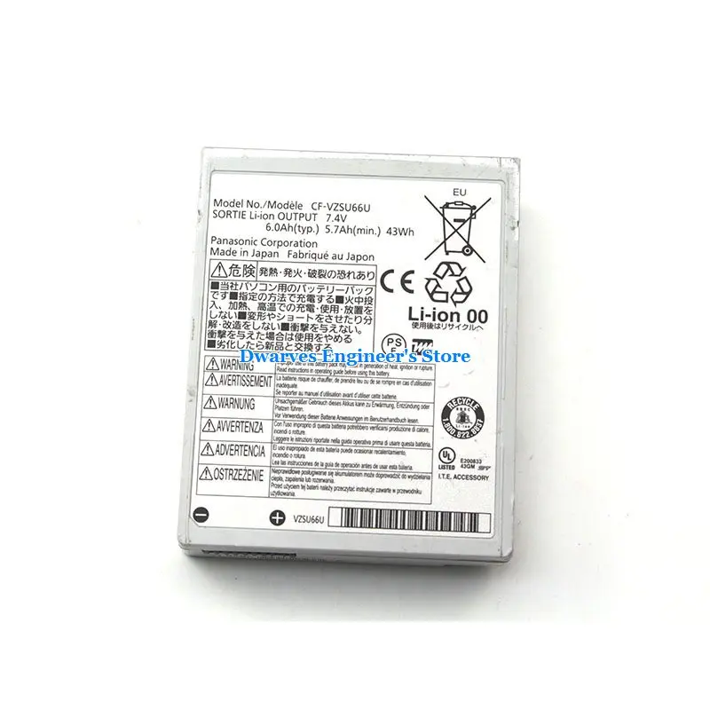 Original CF-VZSU66U Battery For Panasonic Toughbook CF-C1 CF-C1AT01GGE VZSU66 7.4V 43Wh 6Ah Original CF-VZSU66U Battery For Panasonic Toughbook CF-C1 CF-C1AT01GGE VZSU66 7.4V 43Wh 6Ah