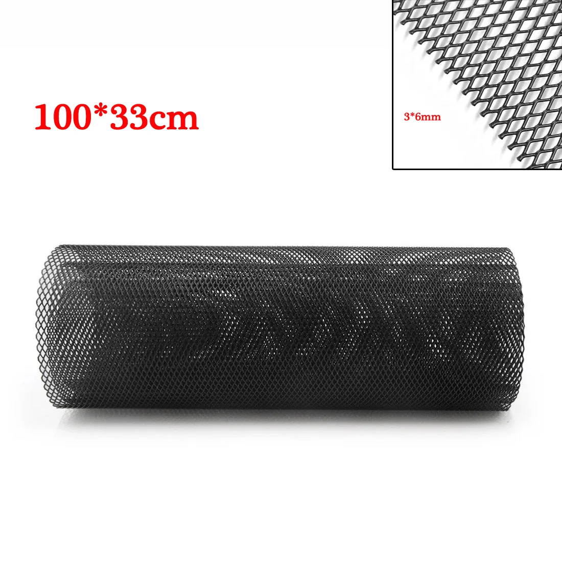 

Black Car Grille Mesh Sheet Bumper Aluminum Alloy Interior Replacement 1 Roll