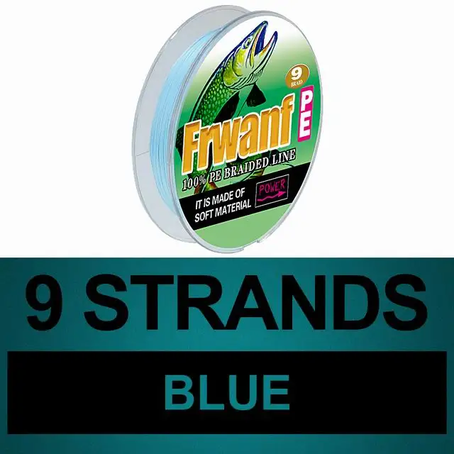 Frwanf pe 9 Нитей 9 Косу Комплексная Плетёная Леска 300 м для шнура Рыбалка карпа Япония очень сильные линии 15LB-310LB - Цвет: Blue
