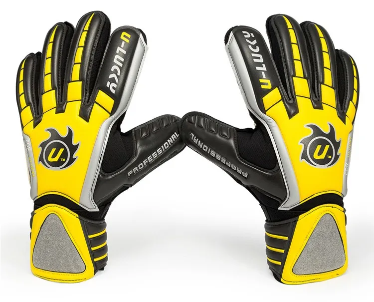Высокое качество! Профессиональный Футбол вратарские перчатки старший латекс палец двойная защита Хранитель перчатки - Цвет: Yellow