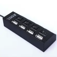 Портативный Micro USB HUB 2.0 high Скорость 4 Порты мини USB 2.0 хаб с ON/OFF Обмен Switch компьютер кабель USB разветвитель адаптер