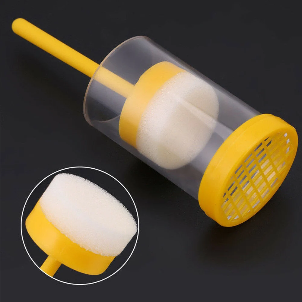 

Farm Marking Cage Yellow Box With Plunger Plastic Bottle Useful Beekeeping Bottle Equipment Portable Tool Queen Bee Marker