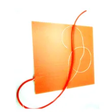 250C 400*400*1,5 мм Тепловая панель для 3D-принтера силиконовый резиновый нагреватель 110 В 1400 Вт клейкая 1 сторона 100 k Термистор 1000 мм свинцовая проволока