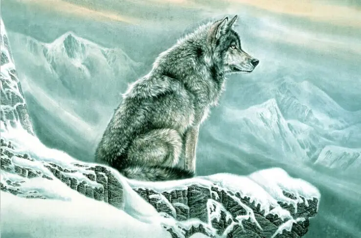 

one wolf The wooden puzzle 1000 pieces ersion jigsaw puzzle white card adult children's educational toys