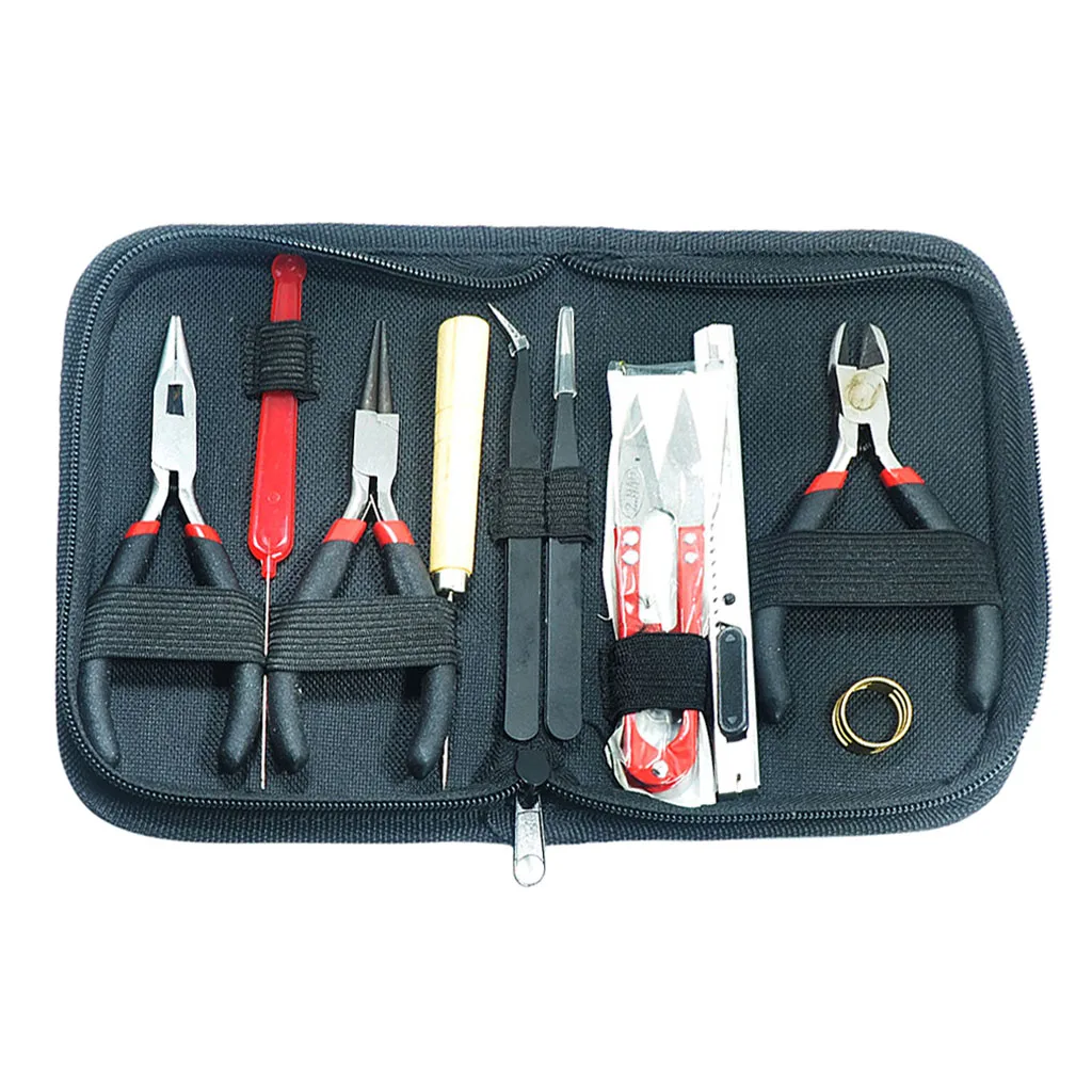 

11pcs Jewelry Making Starter Kit with Case Pliers Beading Jewelry Making Tool Sets