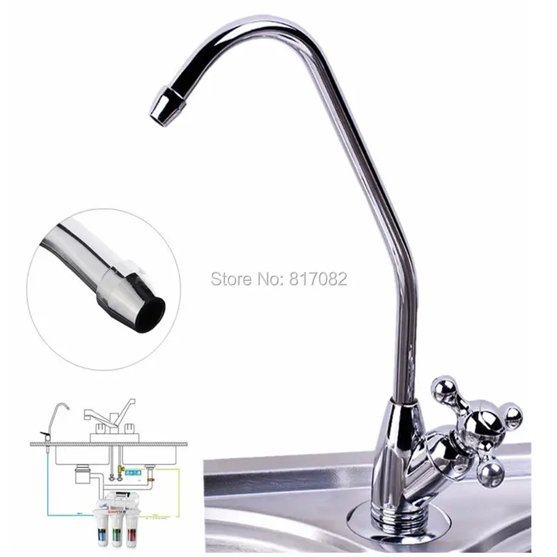 Reverse Osmosis Gooseneck Kitchen Sink Faucet Tap Chrome Plated