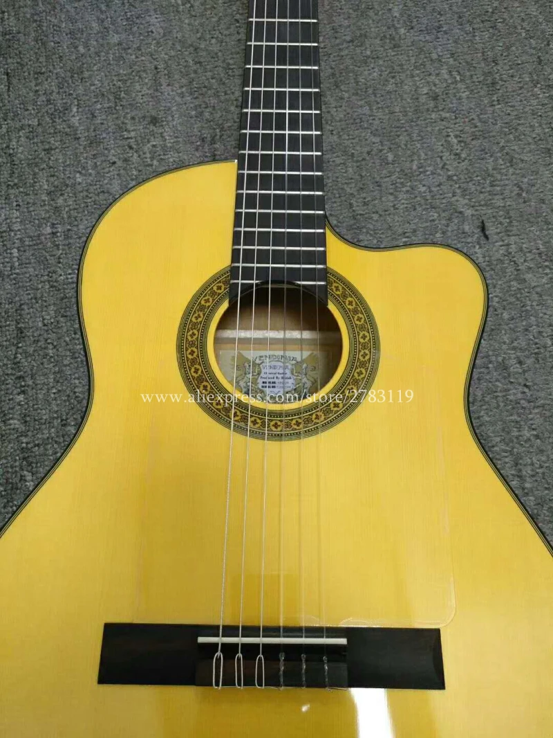 Professional Handmade Cutaway 39 inch Electric Acoustic Flamenco guitar With Spruce/Aguadze Body,Classical guitar with pickup Professional Handmade Cutaway 39 inch Electric Acoustic Flamenco guitar With Spruce/Aguadze Body,Classical guitar with pickup