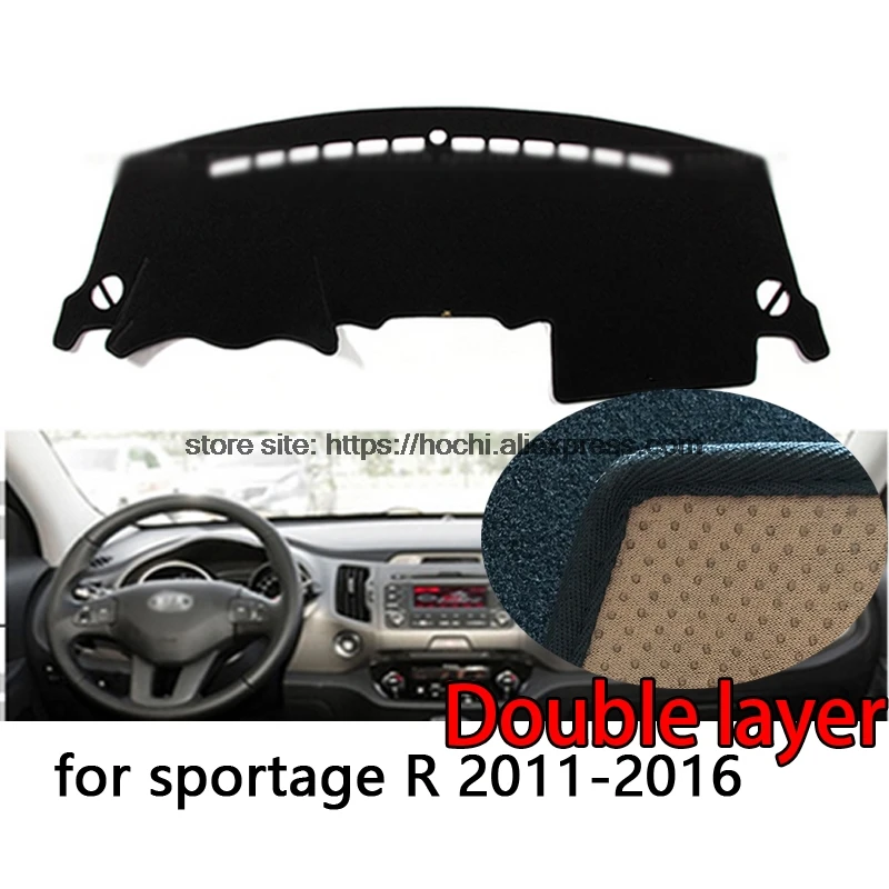 

For kia sportage sportage R Double layer Silica gel Car Dashboard Pad Instrument Platform Desk Avoid Light Mats Cover Sticker
