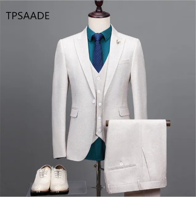 Mens Checkered Suit Custom Made Men Dress Suits Tailored Casual Hounds Tooth Check Dogstooth(jacket+Pants+vest+tie) | Мужская одежда