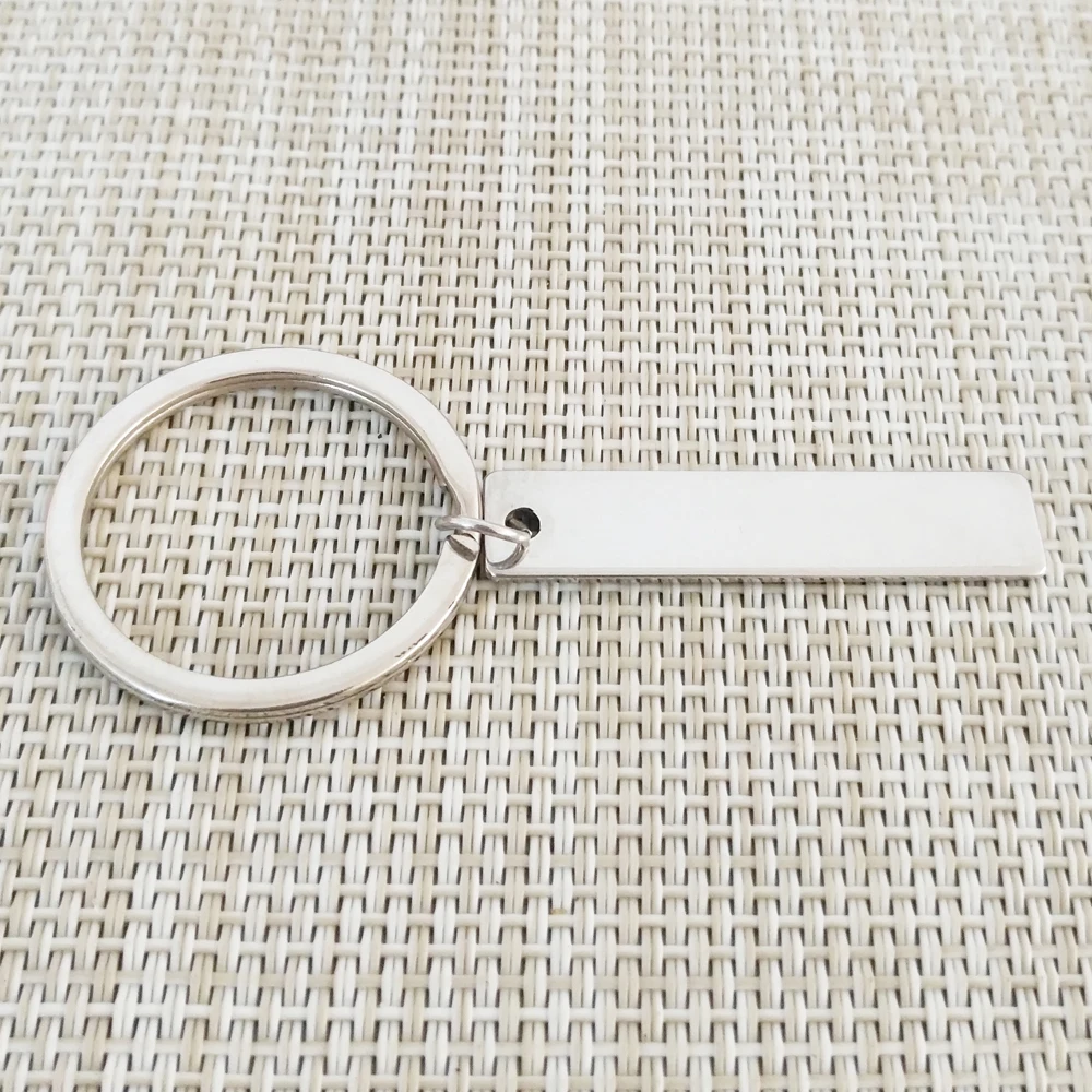 Buy 1pcs 40*8mm Size Stainless Blank Steel Keychains Gifts Keyring Jewelry Car