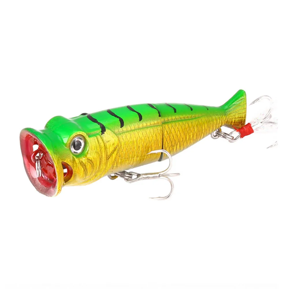 

1pcs Topwater Popper Fishing Lure 8cm/11g 2-Segment Wobbler Hard Bait with BKB Treble Hooks Isca Artificial Bait Fishing Tackle