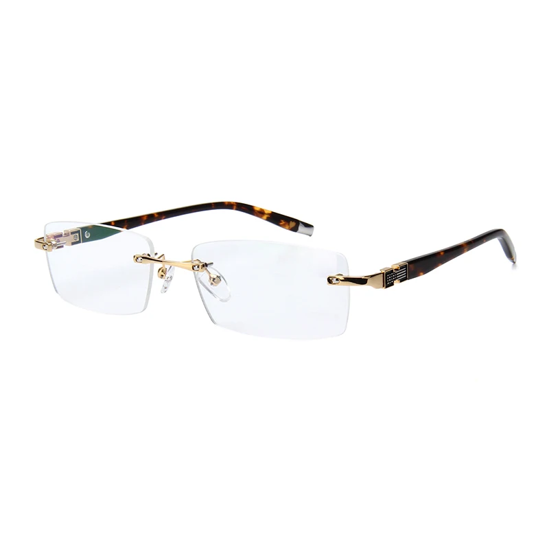 Best Quality Customized Rimless Gold Glasses Frame Men Spectacles Solid