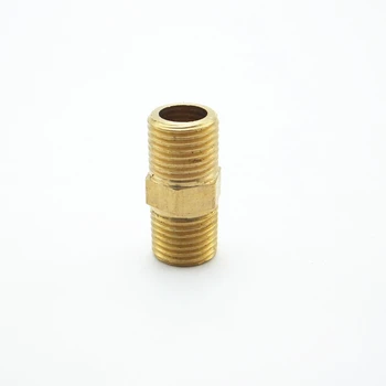 

1/4" BSP Male Length 28mm Connection Hex Brass Pipe Adapter Coupler Reducer Connector For Fuel Gas Water