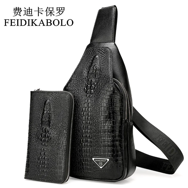 Feidikabolo 3d التمساح الرجال الصدر حزمة جلد رجل crossbody حقائب الكتف السفر حقيبة الظهر حقيبة الظهر الرجال مخلب محفظة Feidikabolo 3d التمساح الرجال الصدر حزمة جلد رجل crossbody حقائب الكتف السفر حقيبة الظهر حقيبة الظهر الرجال مخلب محفظة