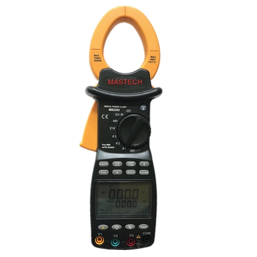 MASTECH MS2203 трехфазный интеллектуальный цифровой измеритель мощности Поддержка RS232