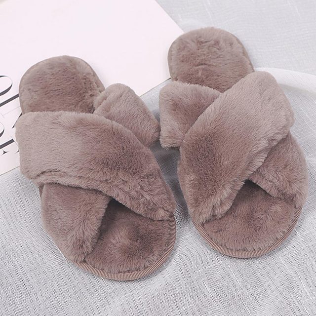 home slippers women 2022 indoor warm plush cozy casual shoes women shoes ladies slippers solid color shoes woman