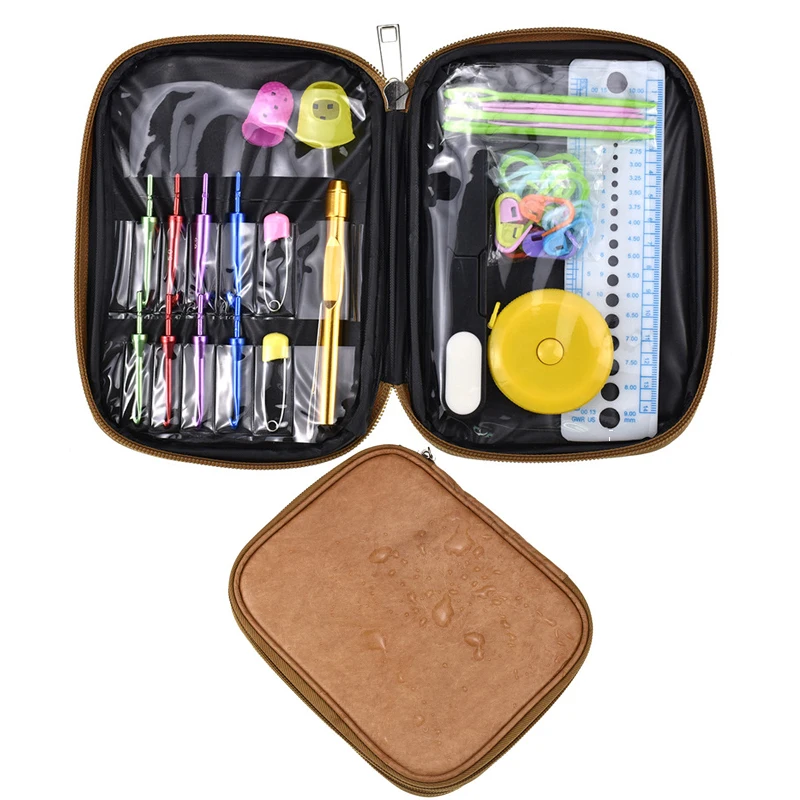 Looen Crochet Hook Sets 8 Size 3.0-6.5mm Interchangeable Hook Sweater Needle Sewing Needles Accessories Set With Waterproof Case (9)