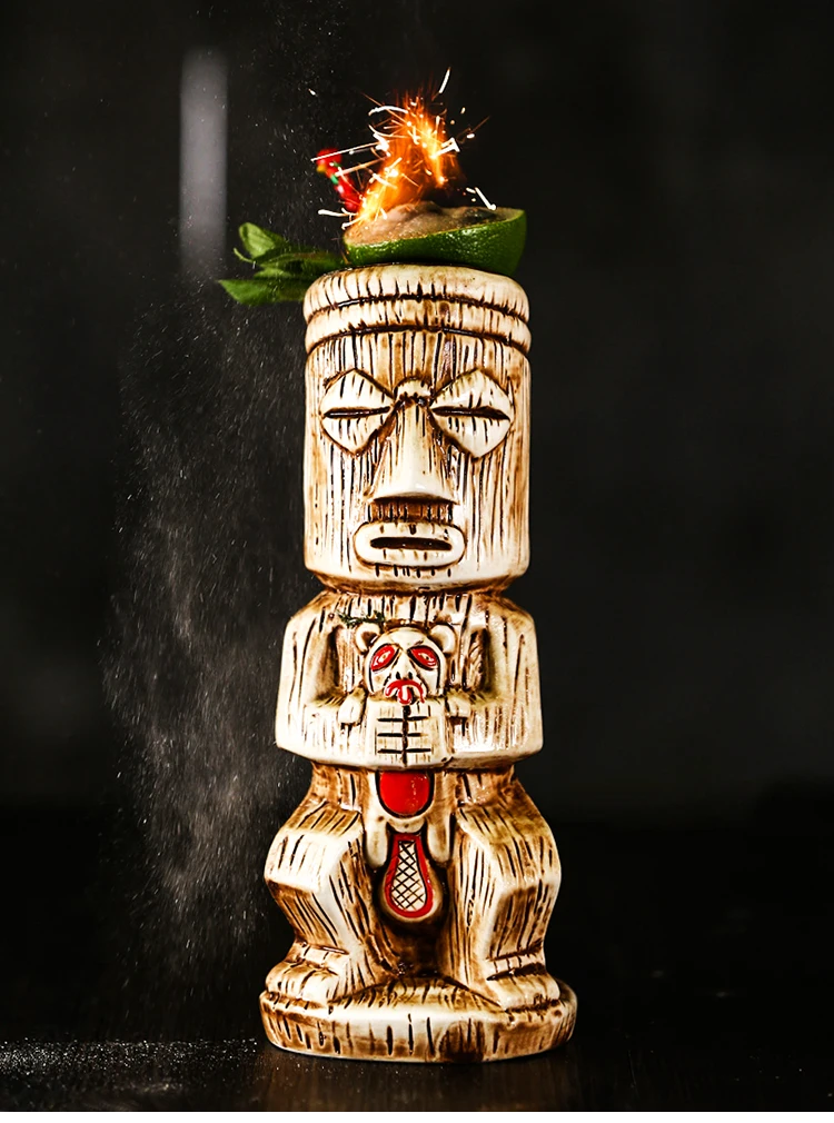 Креативная керамическая чашка TIKI Hawaii для шампанского, чашка TIKI, чашка для красного вина, чаша для коктейля, стеклянная кружка, подарок на день рождения для влюбленных