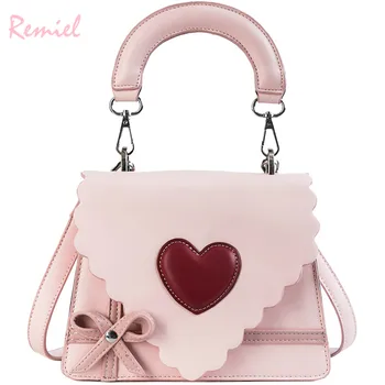 

Sweet Cute Girl Handbags 2018 Fashion Women's Designer Handbag High Quality PU Leather Women bag Bow Tote Shoulder Messenger Bag