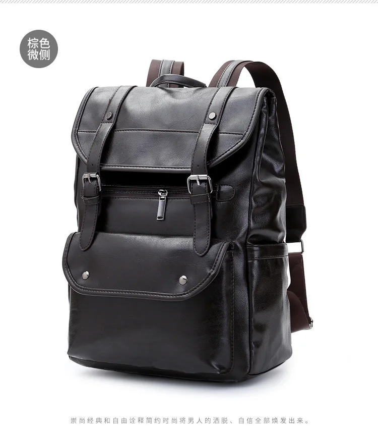 Роскошный кожаный деловой черный мужской рюкзак для ноутбука, мужские школьные рюкзаки для подростков, мужской рюкзак для ноутбука, мужская сумка