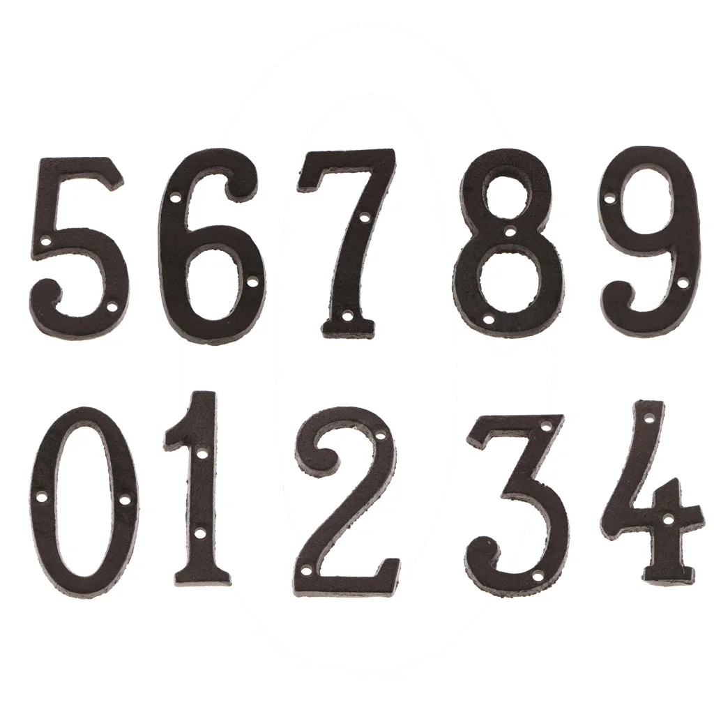 ABS Plastic Bronze Self- Adhesive 0-9 Door Numbers Customized House Address Sign Door Number Signs Digits Sticker Plate