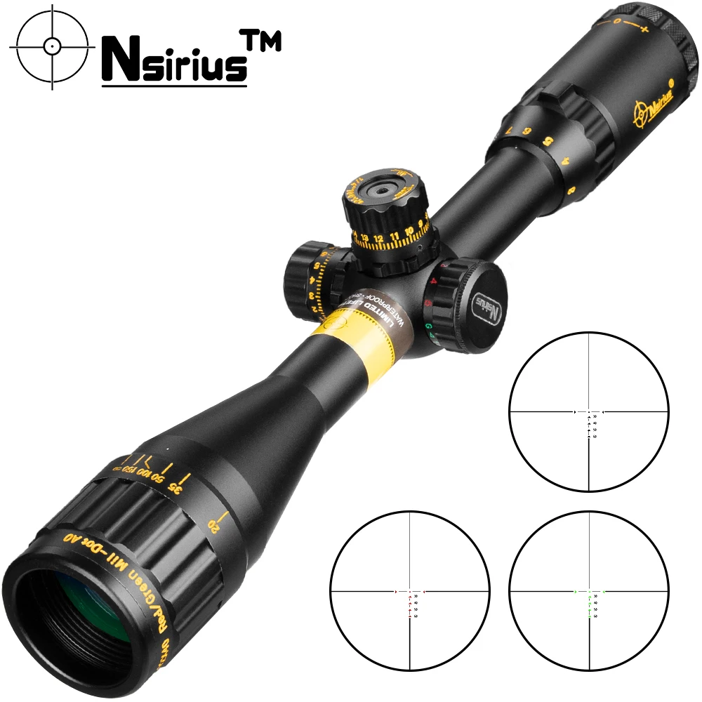 

NSIRIUS Gold 3-12X40AOE Riflescope Optical Sight Red Green llluminate Crosshair Reticle Tactical Hunting Sight