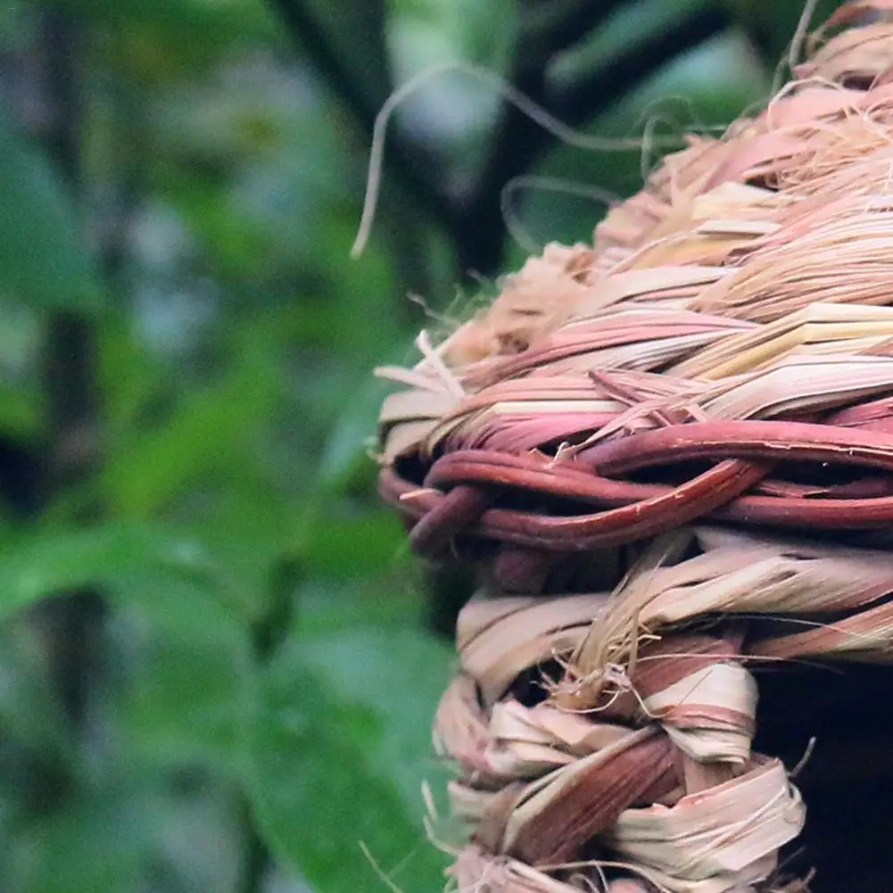 Изысканная трава подготовка птица дом соломенная Птица Дом Открытый подвесное гнездо ручной работы кормушка для птиц отдых гнездо стоп