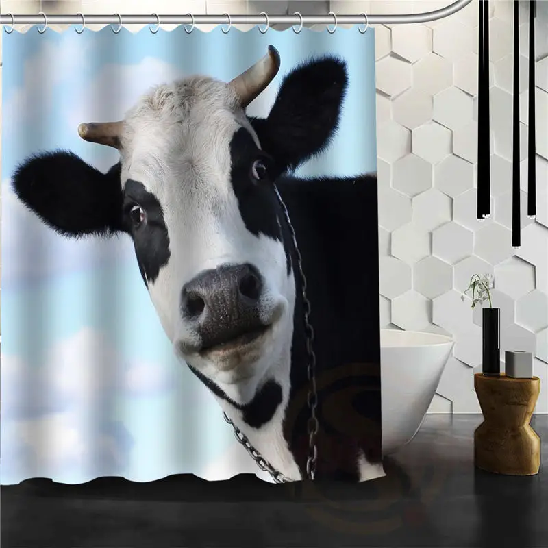New Custom COW Animals Shower Curtain Bath Curtain High Quality Of