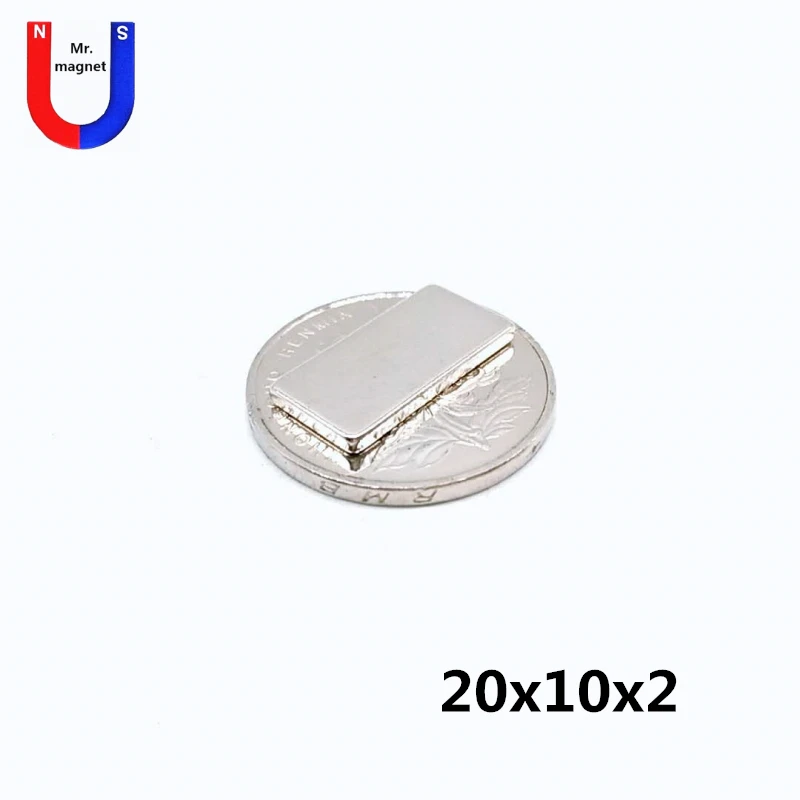 50/200/500 шт 20X10X2 неодимовый магнит кубовидной прямоугольник 20x10x2 мм неодимовый магнит 20*10*2 редкоземельных мощный магнит лист