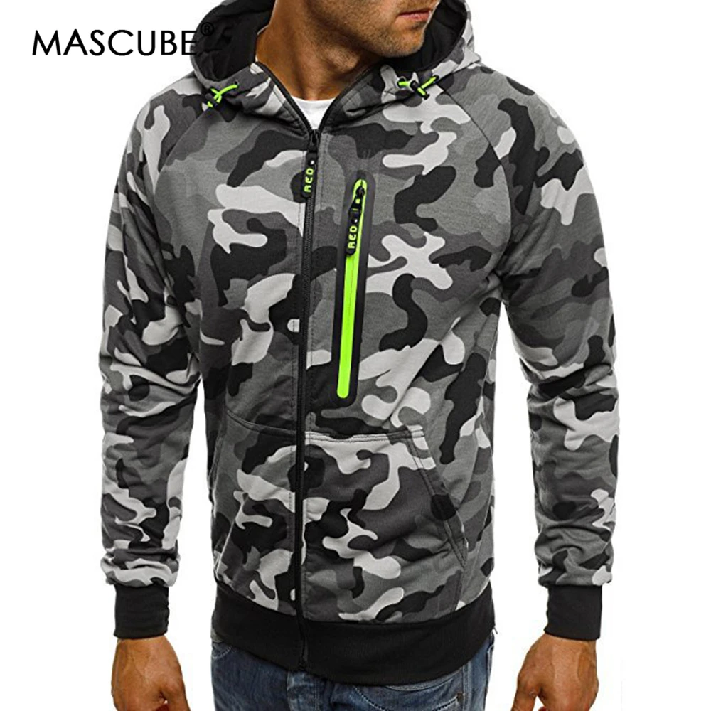 Great Value MASCUBE 2019 Spring Camouflage Men Sets Tracksuit Men Sweatshirts Zipper Cardigan Sportswear Jackets Slim Hoodie sudadera hombre