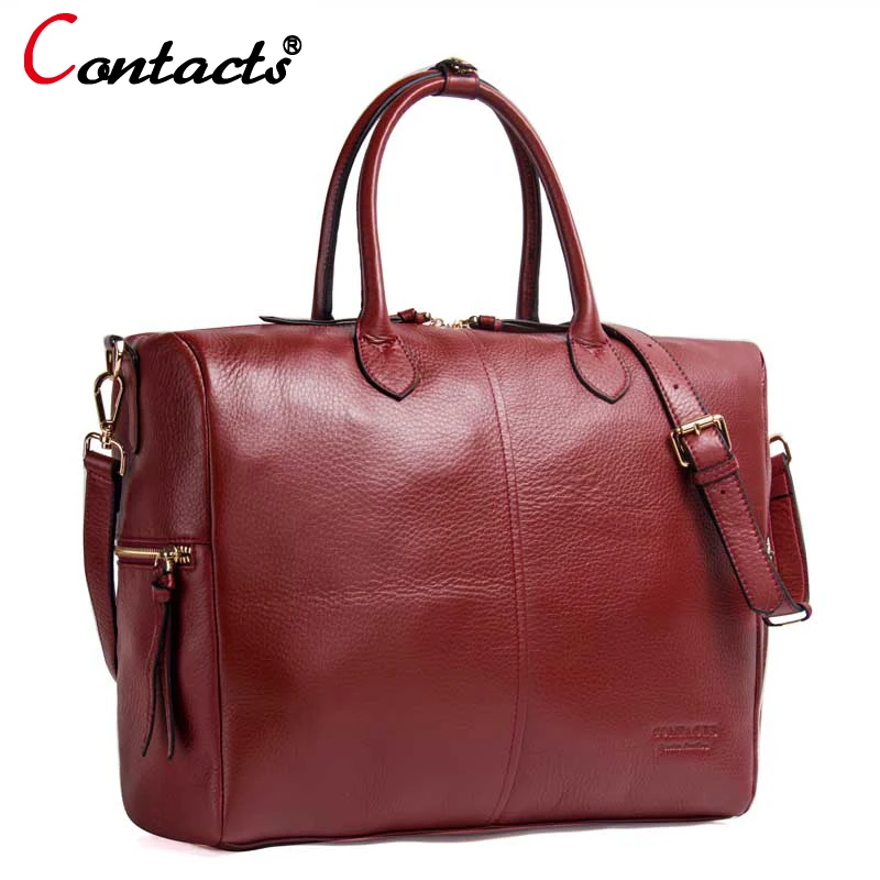 

Contact's Genuine Leather Women Bags Female Shoulder Bag Luxury Handbags Women Bags Designer Leather Handbag Tote Messenger Bags