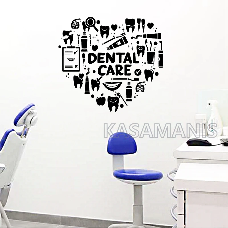 

Creative Design Dental Care Signs Wall Art Decals Dental Clinic Decor Dentist Style Vinyl Wall Art Sticker Bathroom Wall Decor