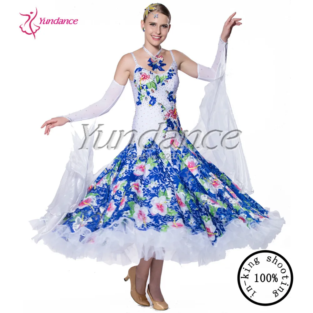 cheap ballroom dance dresses floral beautiful dance dresses B 14117 in