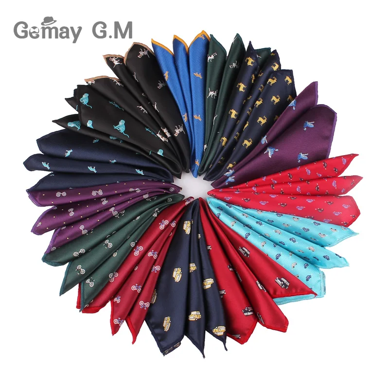 

Lovely Carton Pocket Square For Men Business Chest Towel Hanky Gentlemen Animal Hankies Classic Suit Mens Handkerchief