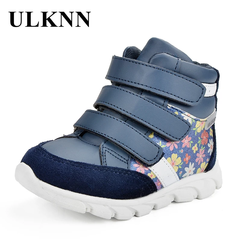 ULKNN/Детские кроссовки; повседневная обувь для девочек; Брендовая детская обувь из натуральной кожи; мягкая ткань; принт; Уличная обувь; кроссовки; модные удобные