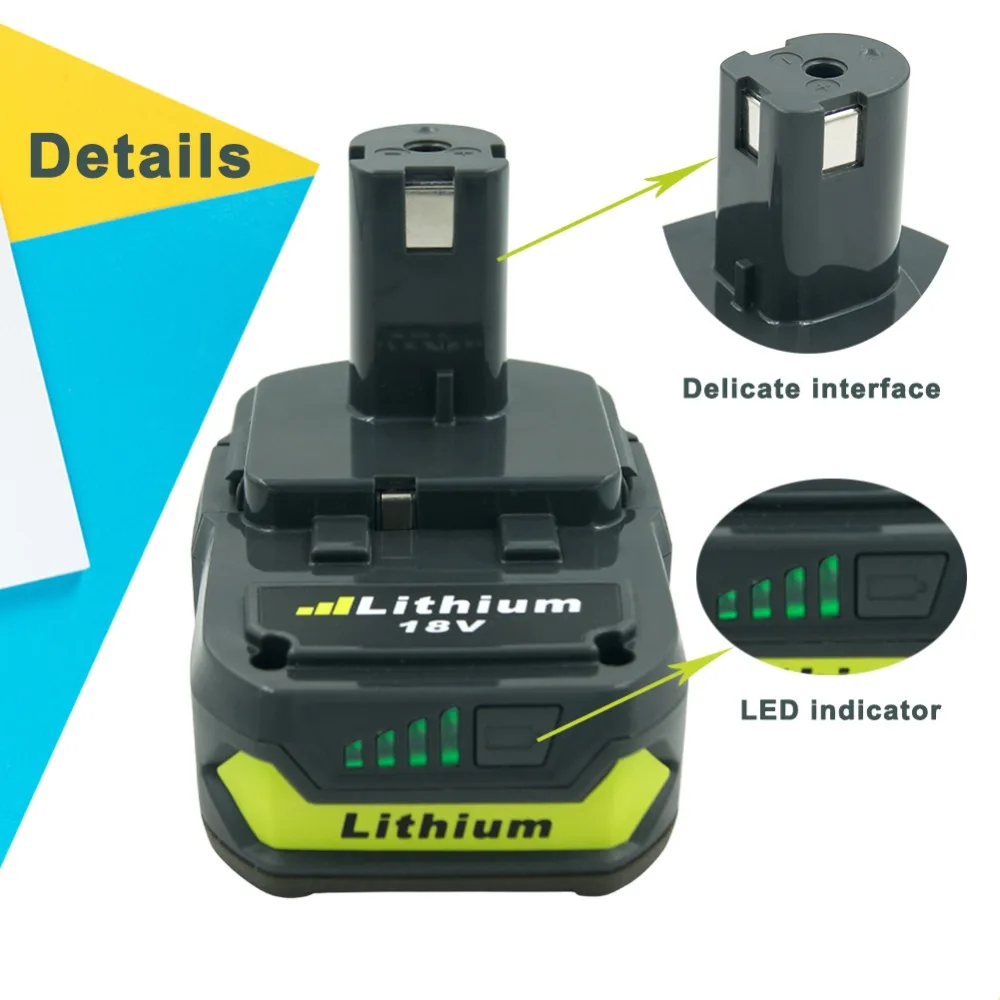 Литий ионная аккумуляторная батарея LERRONX 2 шт. 18 в 5 Ач замена для