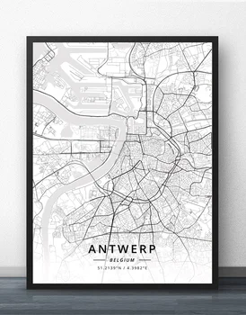 

Antwerp Brussels Ghent Belgium Map Poster