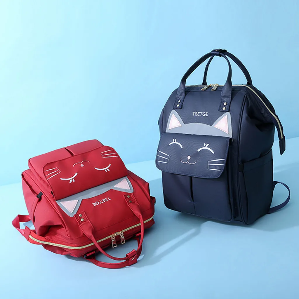 

xiniu Cartoon backpack for woman New arrival fanny cat designer backpack student bag Classic PU large capacity travel bag 2019