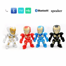 Portable Mini Bluetooth Speakers For Iron Man Wireless Smart Hands Free Speaker Support radio SD Card For Mobile Phone