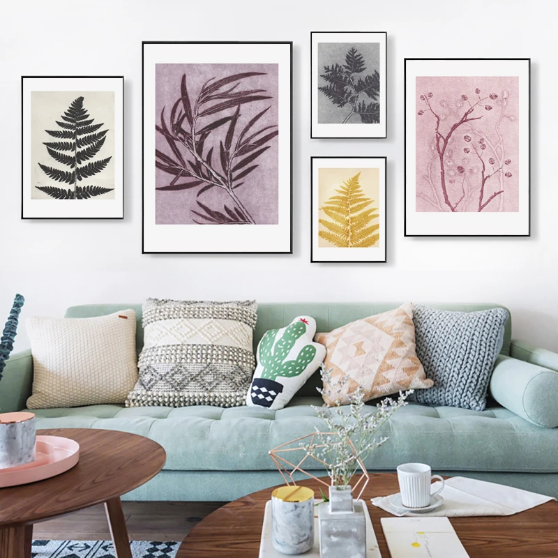 07G-Retro-Plant-Leaf-Specimen-A4-A3-A2-Canvas-Painting-Posters-And-Prints-Home-Art-Pictures