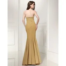 Evening Dress 2017 SoDigne Sexy Slim Lange Abendkleider Golden Mermaid Prom Dress Backless Party Gown