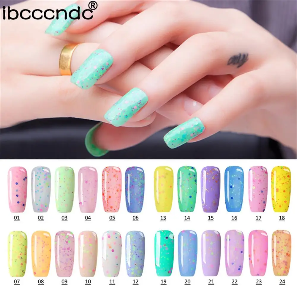 Buy Ibcccndc 7ml 24 Colors Colorful Resin Nails Art UV Lamp Gel Nail Polish UV