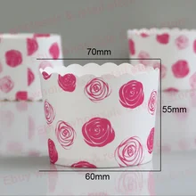 Большой размер напрямую с фабрики розовой розы Свадебные сувениры 50 шт. cakecup формочки для кексов Чехлы для выпечки окна торт коробки выпечки pakage