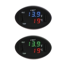 OOTDTY Автомобильный цифровой светодиодный термометр Вольтметр Авто USB зарядное устройство монитор температуры дропшиппинг
